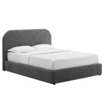 Keynote Upholstered Fabric Curved King Platform Bed - Image 21