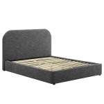 Keynote Upholstered Fabric Curved King Platform Bed - Image 24