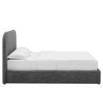 Keynote Upholstered Fabric Curved King Platform Bed - Image 25