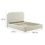 Keynote Performance Velvet Curved King Platform Bed - Image 4