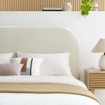 Keynote Performance Velvet Curved King Platform Bed - Image 11