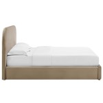 Keynote Performance Velvet Curved King Platform Bed - Image 16