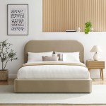 Keynote Performance Velvet Curved King Platform Bed - Image 19