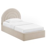 Solana Arched Performance Velvet Twin Platform Bed - Image 3