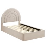 Solana Arched Performance Velvet Twin Platform Bed - Image 6