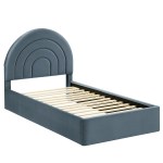Solana Arched Performance Velvet Twin Platform Bed - Image 15