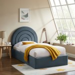 Solana Arched Performance Velvet Twin Platform Bed - Image 19