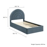 Solana Arched Performance Velvet Twin Platform Bed - Image 13