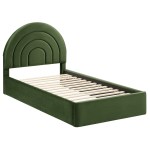 Solana Arched Performance Velvet Twin Platform Bed - Image 24