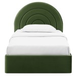 Solana Arched Performance Velvet Twin Platform Bed - Image 26