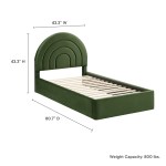 Solana Arched Performance Velvet Twin Platform Bed - Image 22