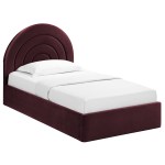 Solana Arched Performance Velvet Twin Platform Bed - Image 30