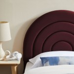Solana Arched Performance Velvet Twin Platform Bed - Image 38