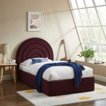 Solana Arched Performance Velvet Twin Platform Bed - Image 37