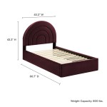 Solana Arched Performance Velvet Twin Platform Bed - Image 31