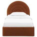 Solana Arched Performance Velvet Twin Platform Bed - Image 44