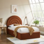 Solana Arched Performance Velvet Twin Platform Bed - Image 46