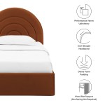 Solana Arched Performance Velvet Twin Platform Bed - Image 40