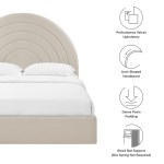 Solana Arched Performance Velvet Full Platform Bed - Image 5