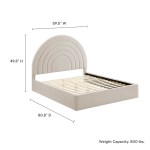 Solana Arched Performance Velvet Full Platform Bed - Image 4