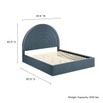 Solana Arched Performance Velvet Full Platform Bed - Image 13