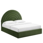 Solana Arched Performance Velvet Full Platform Bed - Image 21