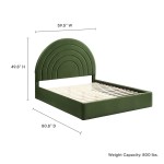 Solana Arched Performance Velvet Full Platform Bed - Image 23