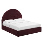 Solana Arched Performance Velvet Full Platform Bed - Image 30