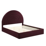 Solana Arched Performance Velvet Full Platform Bed - Image 33