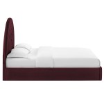 Solana Arched Performance Velvet Full Platform Bed - Image 34