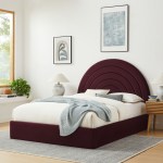 Solana Arched Performance Velvet Full Platform Bed - Image 37