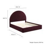 Solana Arched Performance Velvet Full Platform Bed - Image 32