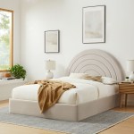 Solana Arched Performance Velvet Queen Platform Bed