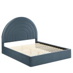 Solana Arched Performance Velvet Queen Platform Bed - Image 15