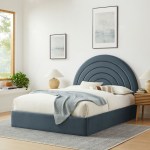Solana Arched Performance Velvet Queen Platform Bed - Image 19
