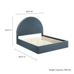 Solana Arched Performance Velvet Queen Platform Bed - Image 13