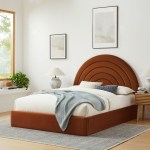Solana Arched Performance Velvet Queen Platform Bed - Image 46