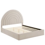 Solana Arched Performance Velvet King Platform Bed - Image 6