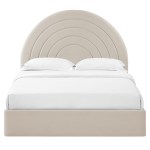 Solana Arched Performance Velvet King Platform Bed - Image 8