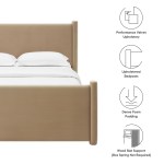 Rael Performance Velvet Queen Platform Bed - Image 31