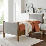 Maven Twin Size Fabric Upholstered Platform Bed - Image 37