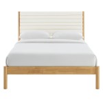 Olea Channel Tufted Boucle Solid Wood Full Platform Bed - Image 8