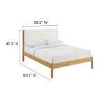 Olea Channel Tufted Boucle Solid Wood Full Platform Bed - Image 5