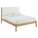 Olea Channel Tufted Boucle Solid Wood Queen Platform Bed - Image 2