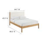 Olea Channel Tufted Boucle Solid Wood Queen Platform Bed - Image 5