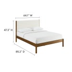 Olea Channel Tufted Boucle Solid Wood Queen Platform Bed - Image 14