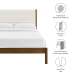 Olea Channel Tufted Boucle Solid Wood King Platform Bed - Image 13