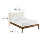 Olea Channel Tufted Boucle Solid Wood King Platform Bed - Image 14