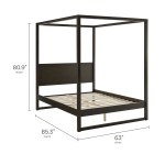 Alva Queen Wood Canopy Platform Bed - Image 15
