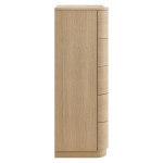 Mirae 5-Drawer Curved Dresser Chest of Drawers in Brush Light Oak - Image 7